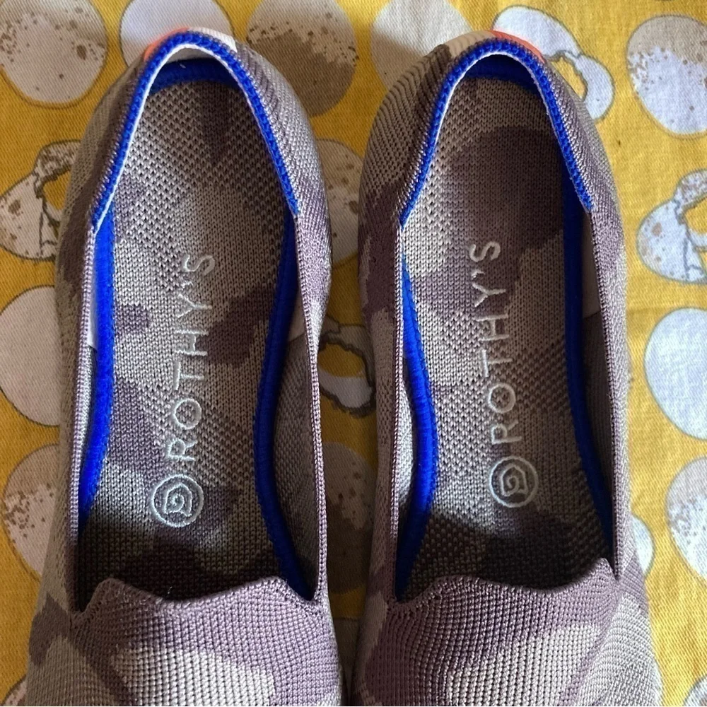 Rothy’s mink gray camo loafer flats size 9